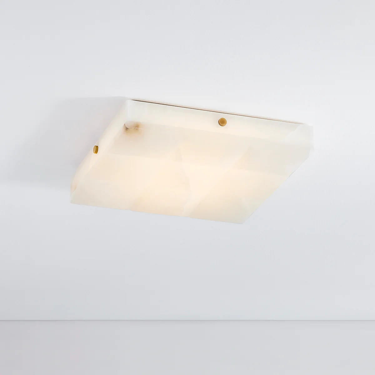 Corbett Gypsum Flush Mount, 1-Light, LED, Brass, 15"W (469-15-VB CZ7G)
