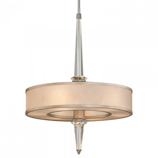 Corbett Harlow Pendant Tranquility Silver Leaf With Polished Stain