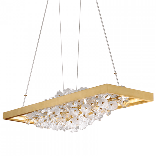 Corbett Jasmine Linear Chandelier Gold Leaf