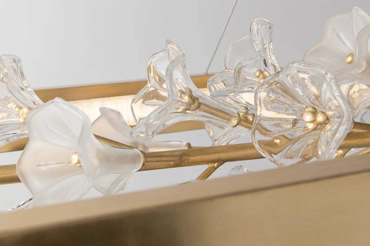 Corbett Jasmine Linear Chandelier, 1-Light, LED, Gold Leaf, 18"W (268-51-GL 95D0)