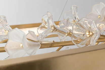Corbett Jasmine Linear Chandelier, 1-Light, LED, Gold Leaf, 18"W (268-51-GL 95D0)