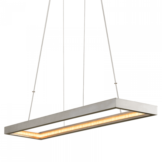 Corbett Jasmine Linear Chandelier Silver Leaf