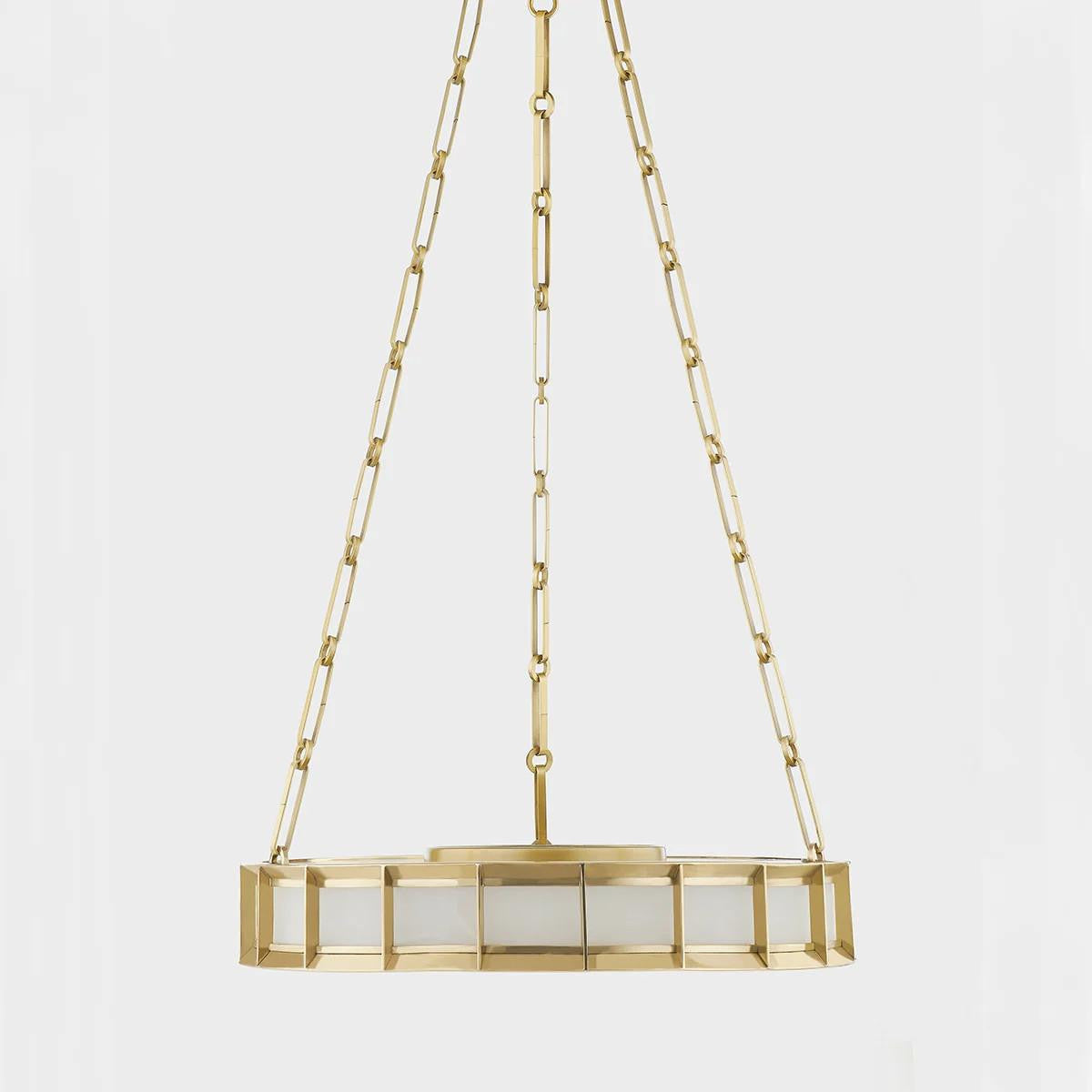 Corbett Leda Chandelier, 1-Light, LED, Vintage Brass, 19.75"W (346-20-VB 95E5)