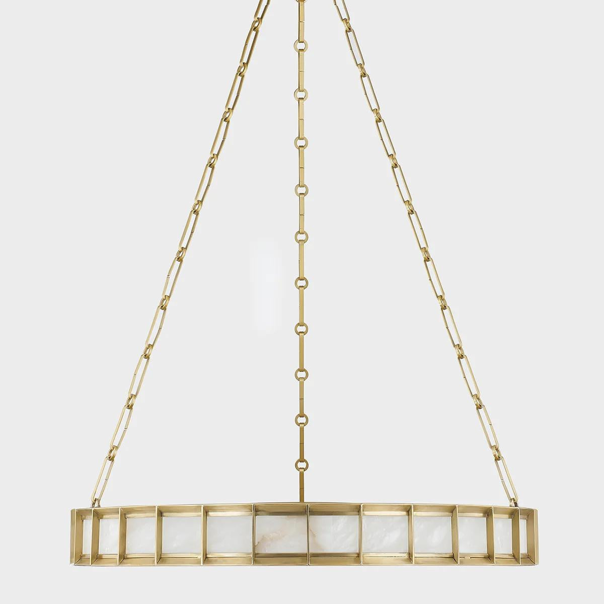 Corbett Leda Chandelier, 1-Light, LED, Vintage Brass, 30"W (346-30-VB 95E7)
