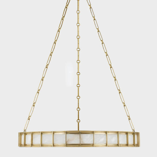 Corbett Leda Chandelier, 1-Light, LED, Vintage Brass, 30"W (346-30-VB 95E7)