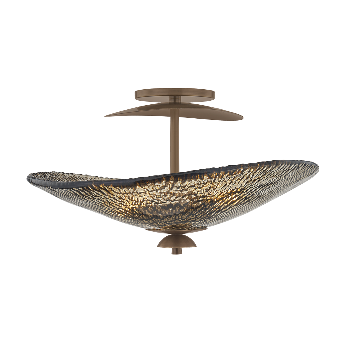 Corbett Alba 3-Light Semi-Flush Mount Old World Brass