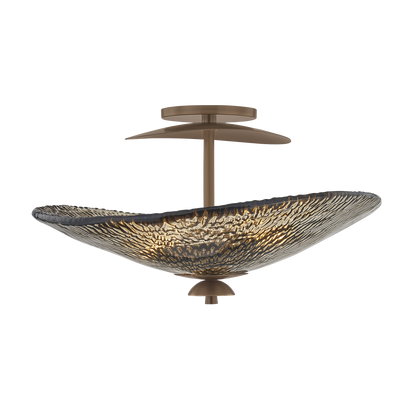 Corbett Alba 3-Light Semi-Flush Mount Old World Brass