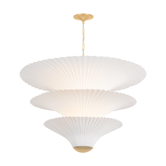 Corbett Belluno 3-Light Chandelier Vintage Gold Leaf
