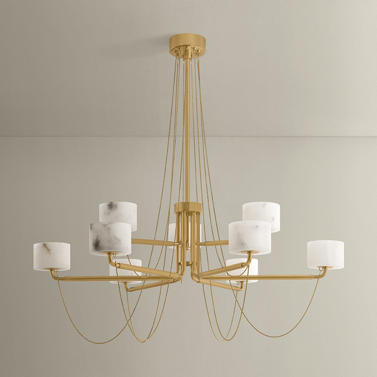 Corbett Bunda 47" Chandelier Vintage Brass