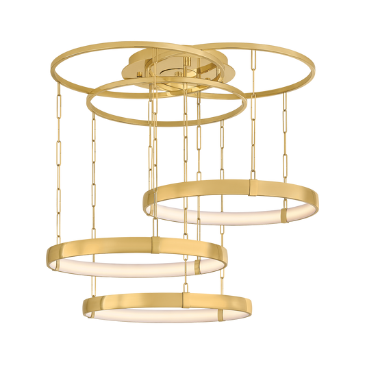 Corbett Chiasso 38" Chandelier Vintage Polished Brass
