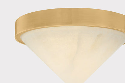 Corbett Colmar Flush Mount Vintage Brass