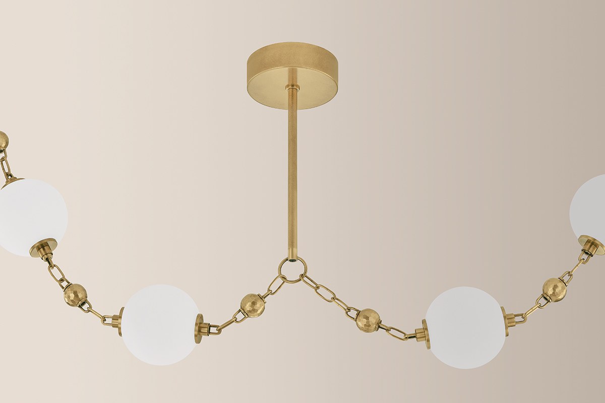 Corbett Corda Linear Chandelier Vintage Brass