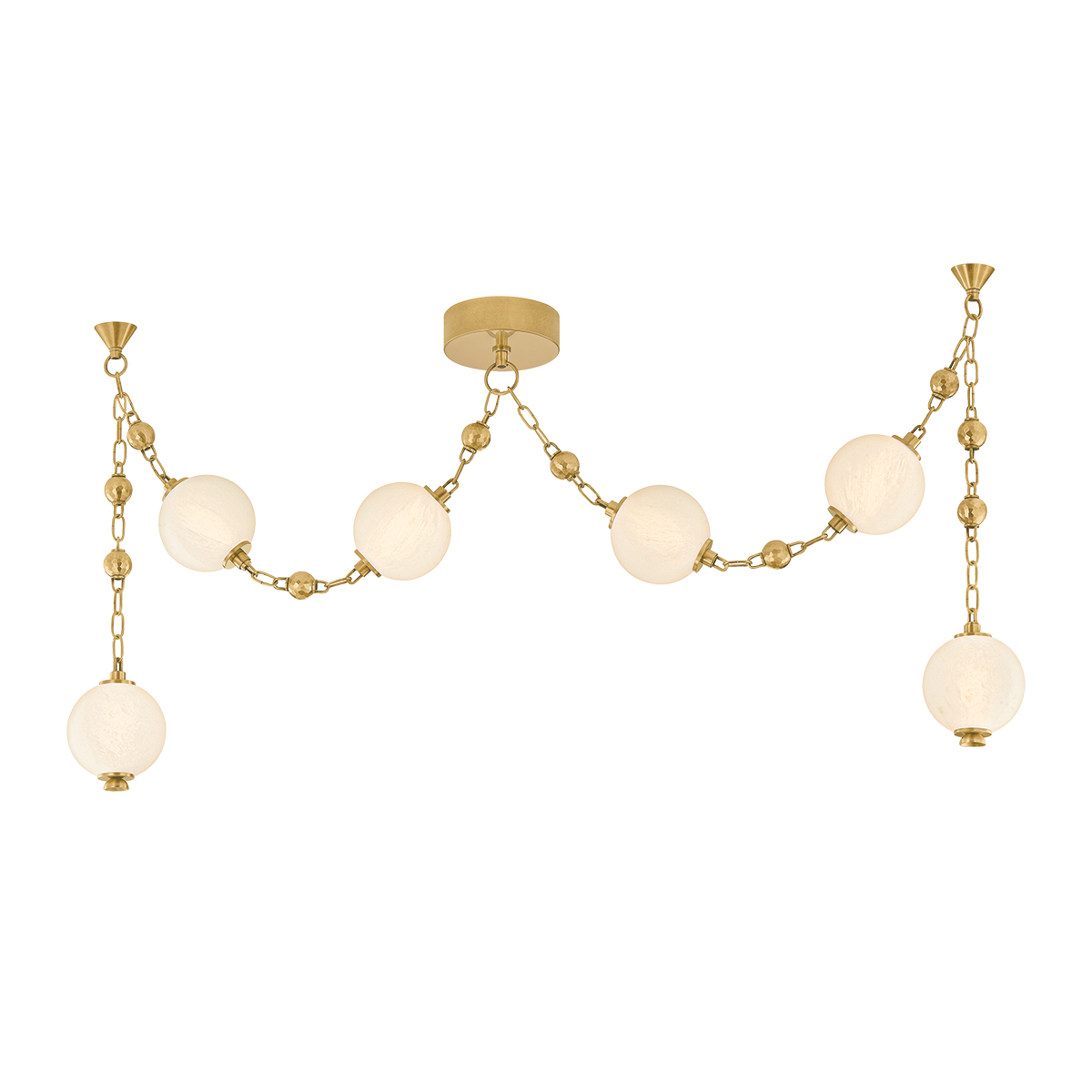 Corbett Corda Linear Chandelier Vintage Brass