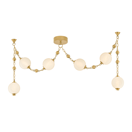 Corbett Corda Linear Chandelier Vintage Brass