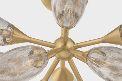 Corbett Cordoba 12-Light Flush Mount Vintage Brass