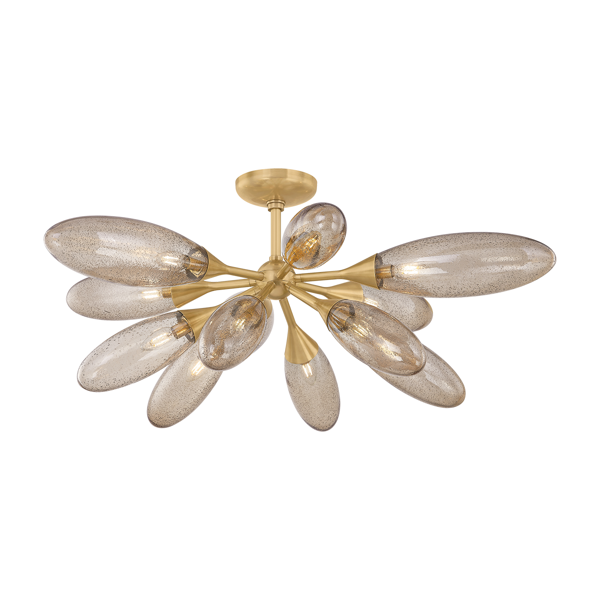 Corbett Cordoba 12-Light Flush Mount Vintage Brass