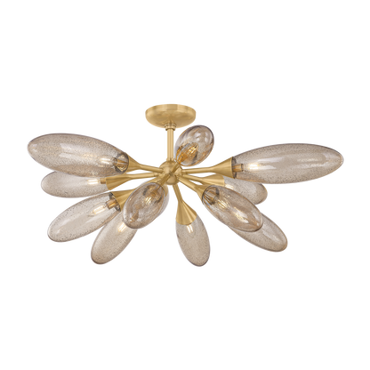 Corbett Cordoba 12-Light Flush Mount Vintage Brass