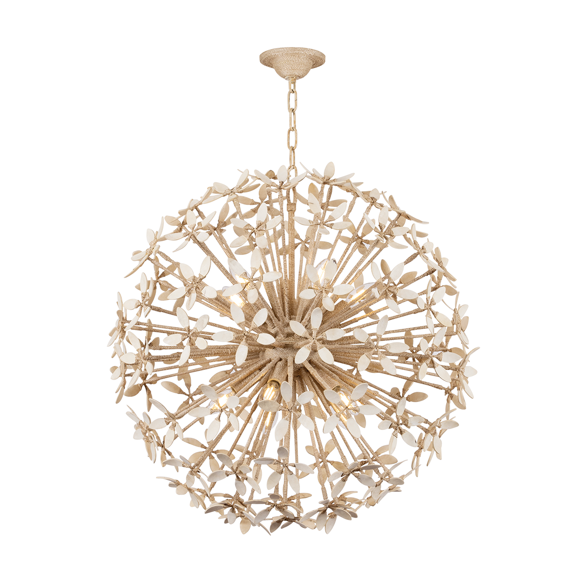 Corbett Corfu 10-Light Chandelier Ivory Coco