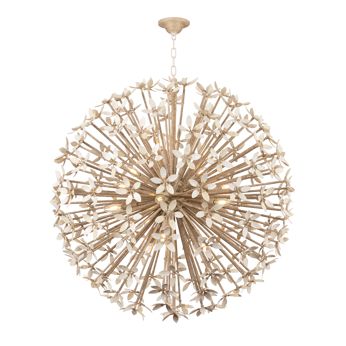 Corbett Corfu 16-Light Chandelier Ivory Coco