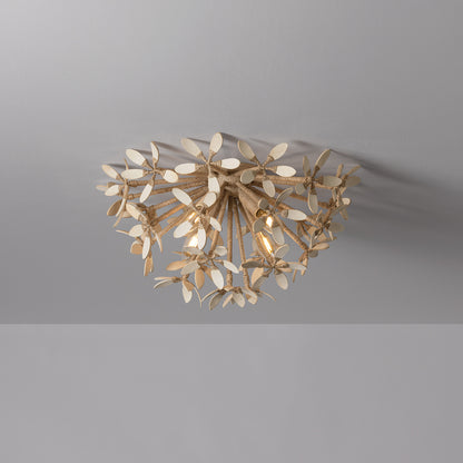 Corbett Corfu 4-Light Flush Mount Ivory Coco