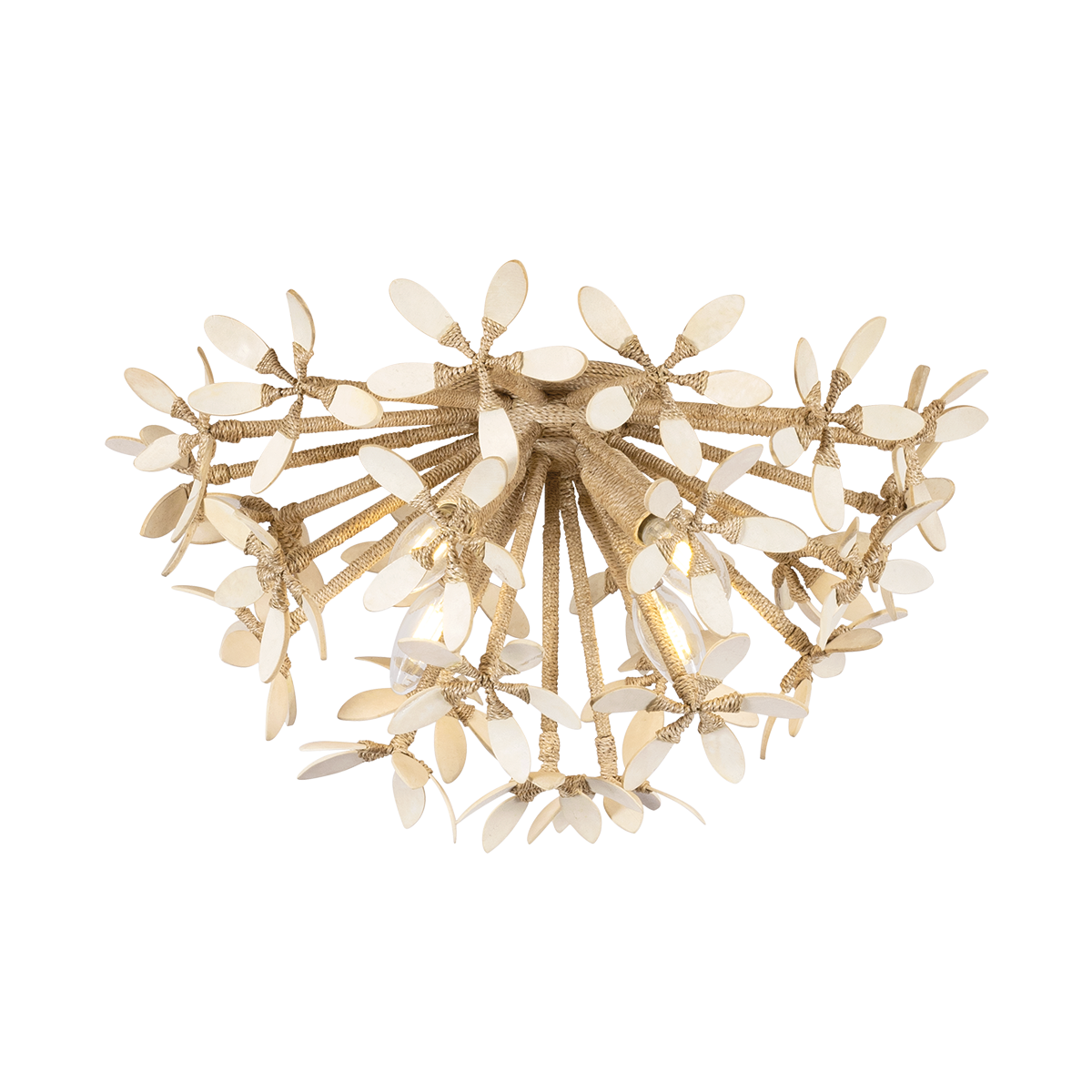 Corbett Corfu 4-Light Flush Mount Ivory Coco