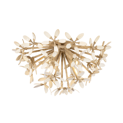 Corbett Corfu 4-Light Flush Mount Ivory Coco