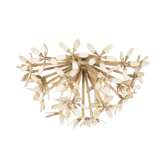 Corbett Corfu 4-Light Flush Mount Ivory Coco