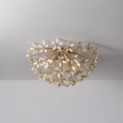 Corbett Corfu 6-Light Flush Mount Ivory Coco