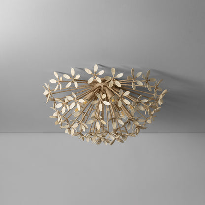 Corbett Corfu 6-Light Flush Mount Ivory Coco