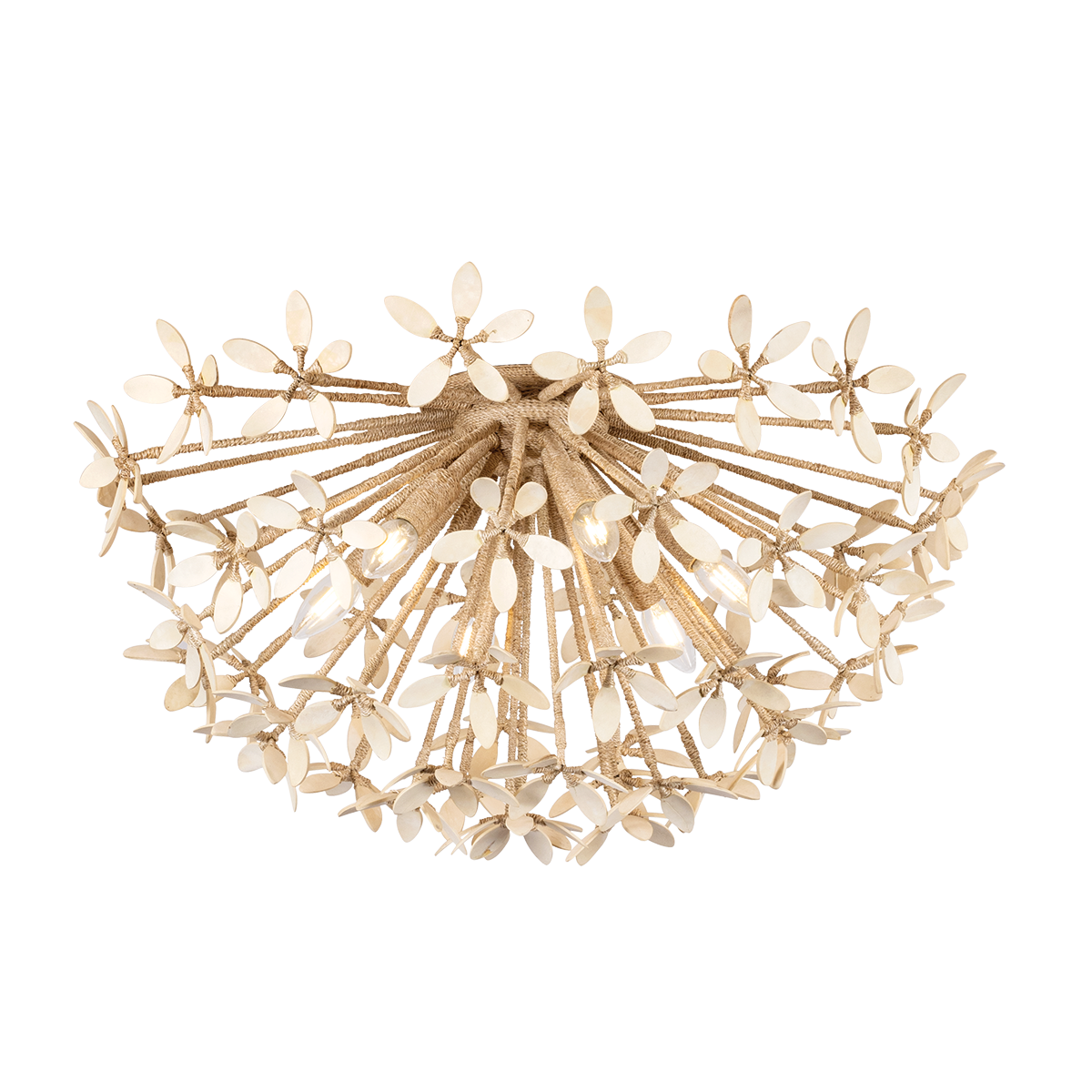 Corbett Corfu 6-Light Flush Mount Ivory Coco