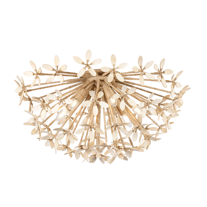 Corbett Corfu 6-Light Flush Mount Ivory Coco