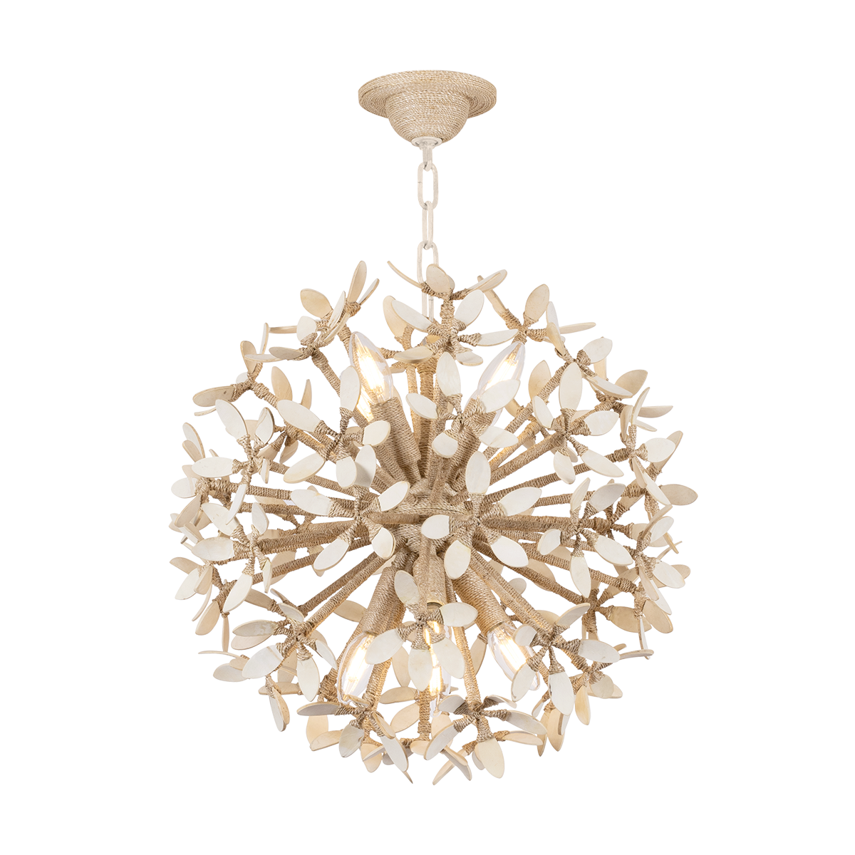 Corbett Corfu 8-Light Chandelier Ivory Coco