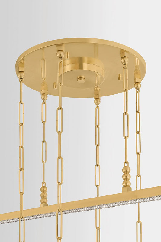 Corbett Cortina 3-Light Linear Chandelier Vintage Brass