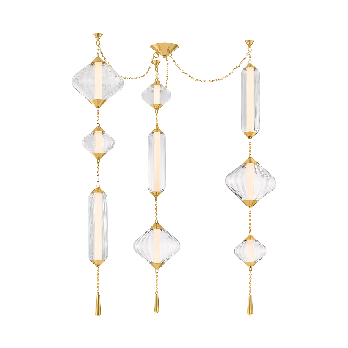 Corbett Fiorello Chandelier Vintage Polished Brass