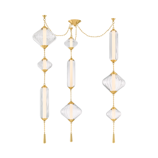 Corbett Fiorello Chandelier Vintage Polished Brass