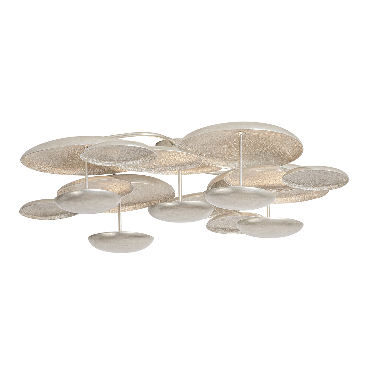 Corbett Fistral 5-Light Semi-Flush Mount Textured Warm Silver Leaf