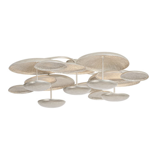 Corbett Fistral 5-Light Semi-Flush Mount Textured Warm Silver Leaf