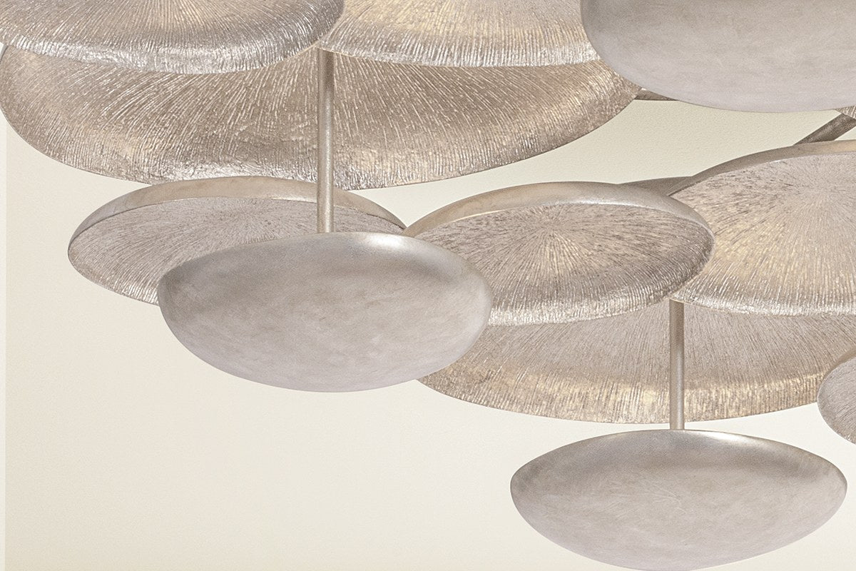 Corbett Fistral 7-Light Semi-Flush Mount Textured Warm Silver Leaf