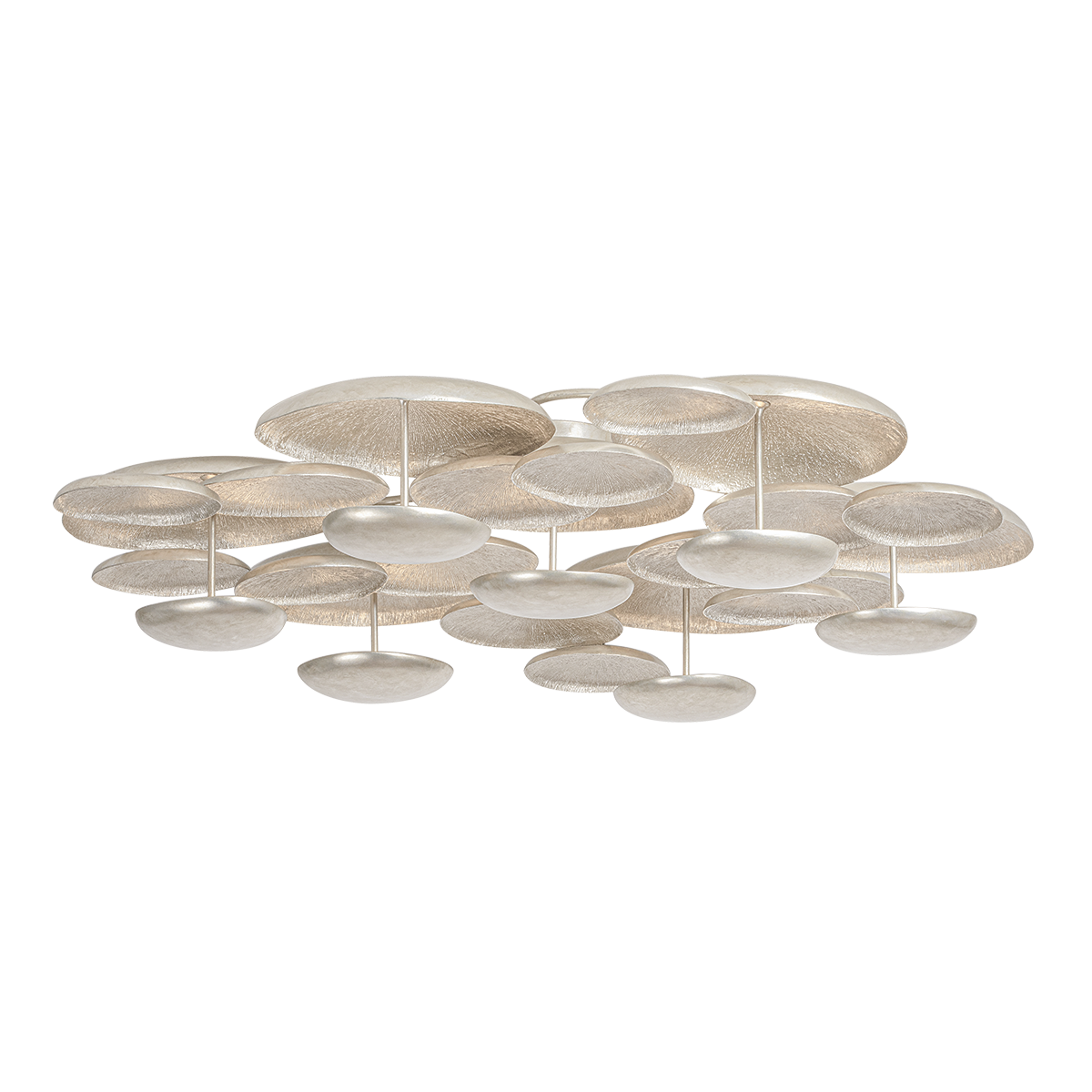 Corbett Fistral 7-Light Semi-Flush Mount Textured Warm Silver Leaf