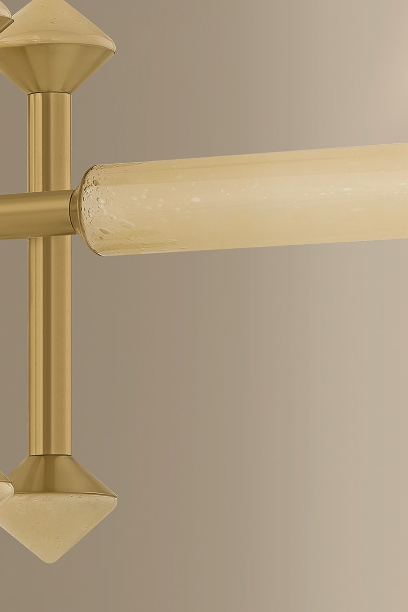 Corbett Hydra Linear Chandelier Vintage Brass