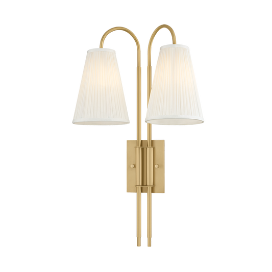 Corbett Limoges 2-Light Wall Sconce Vintage Brass