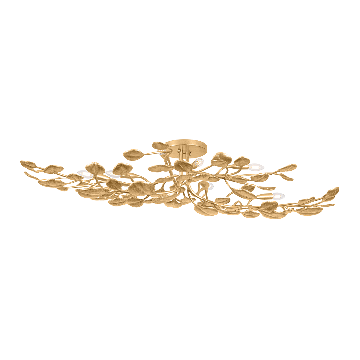 Corbett Menorca 8-Light Flush Mount Vintage Gold Leaf