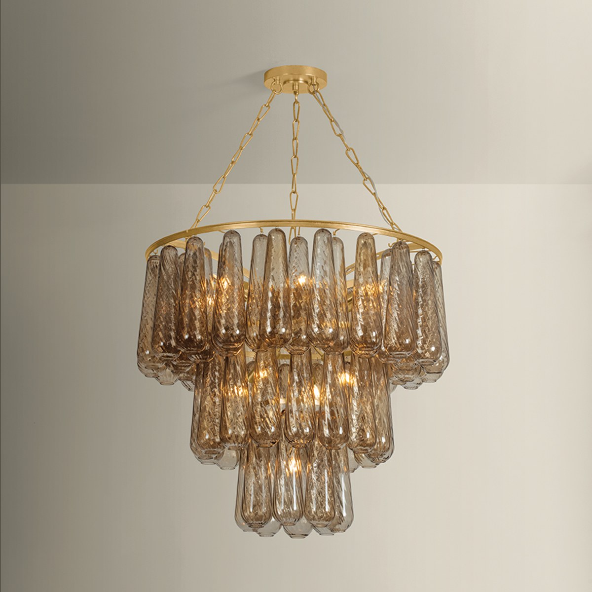 Corbett Milos 11-Light Chandelier Vintage Gold Leaf
