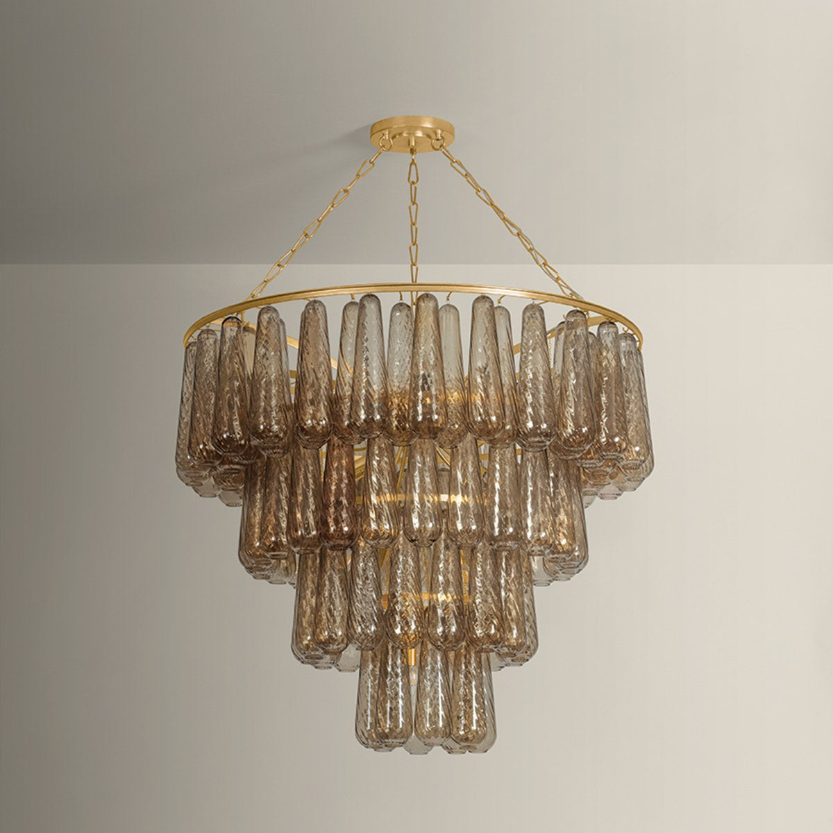 Corbett Milos 19-Light Chandelier Vintage Gold Leaf