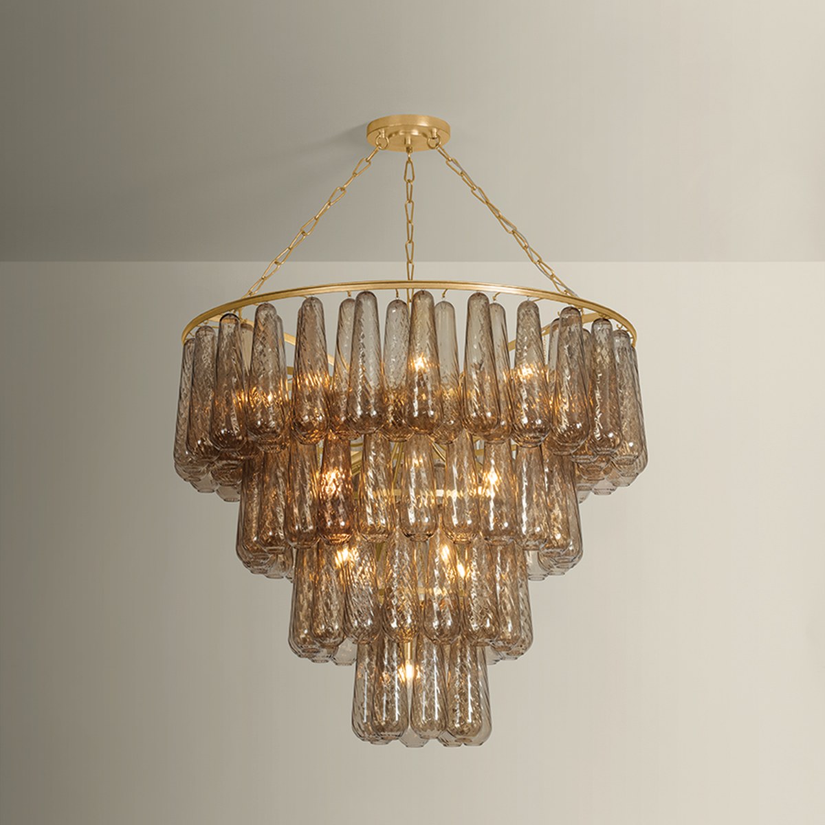 Corbett Milos 19-Light Chandelier Vintage Gold Leaf