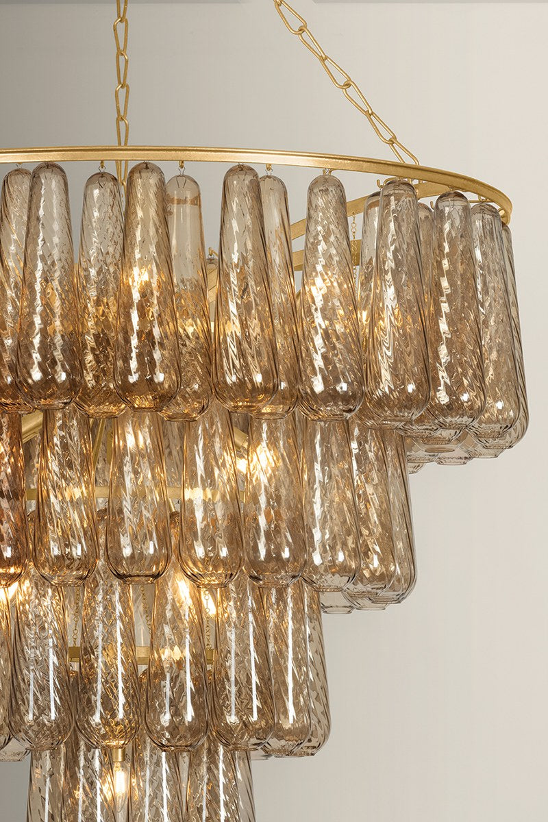Corbett Milos 19-Light Chandelier Vintage Gold Leaf