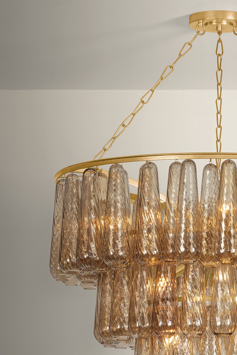 Corbett Milos 19-Light Chandelier Vintage Gold Leaf