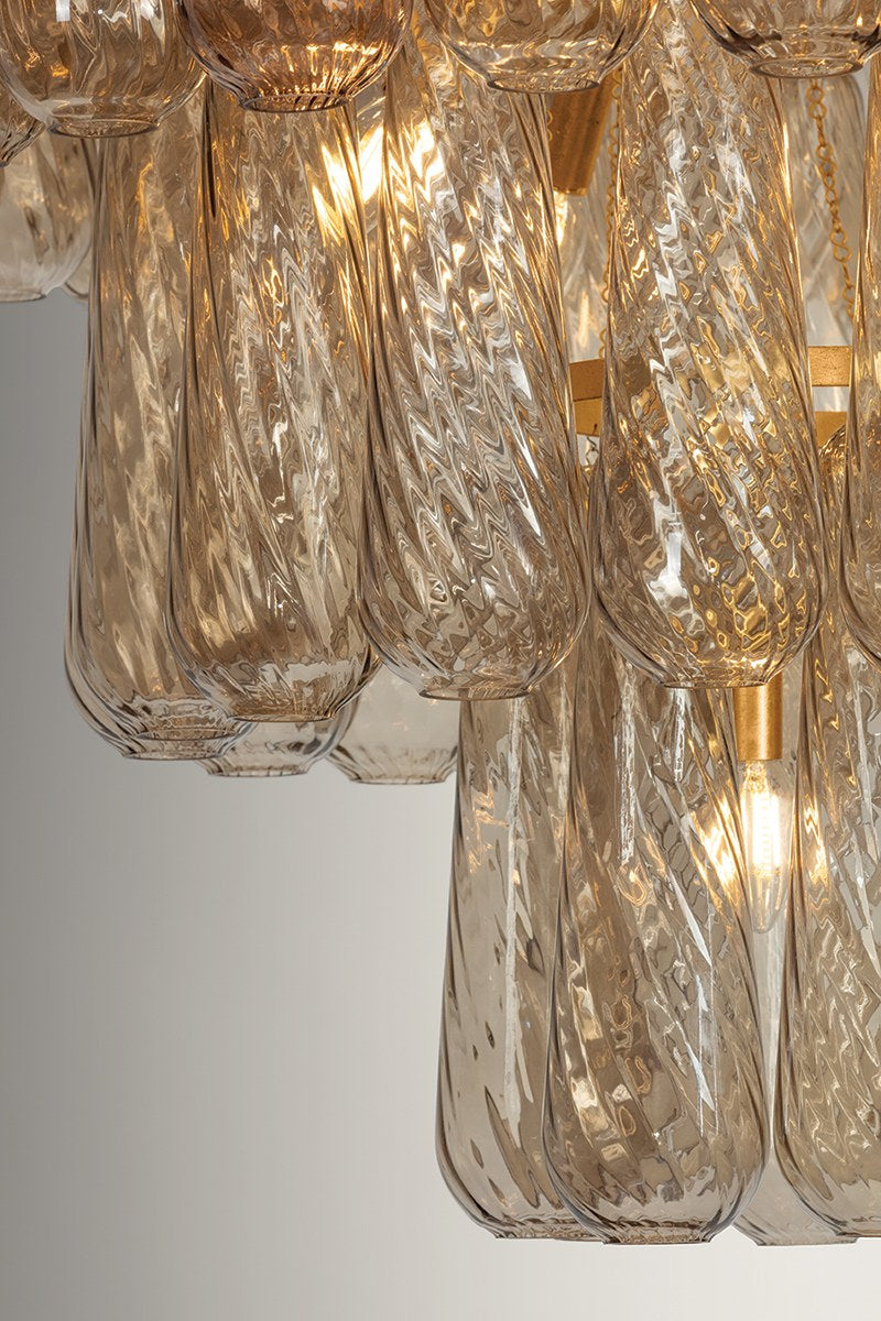 Corbett Milos 19-Light Chandelier Vintage Gold Leaf