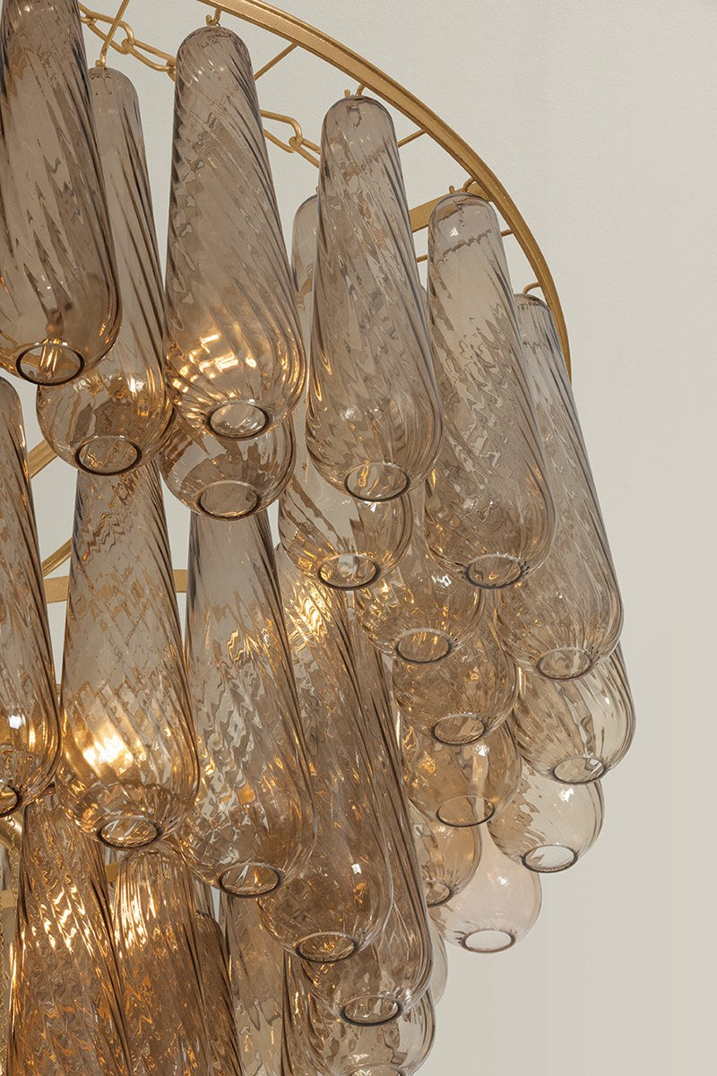 Corbett Milos 19-Light Chandelier Vintage Gold Leaf