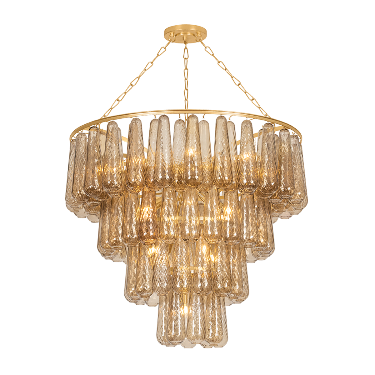Corbett Milos 19-Light Chandelier Vintage Gold Leaf